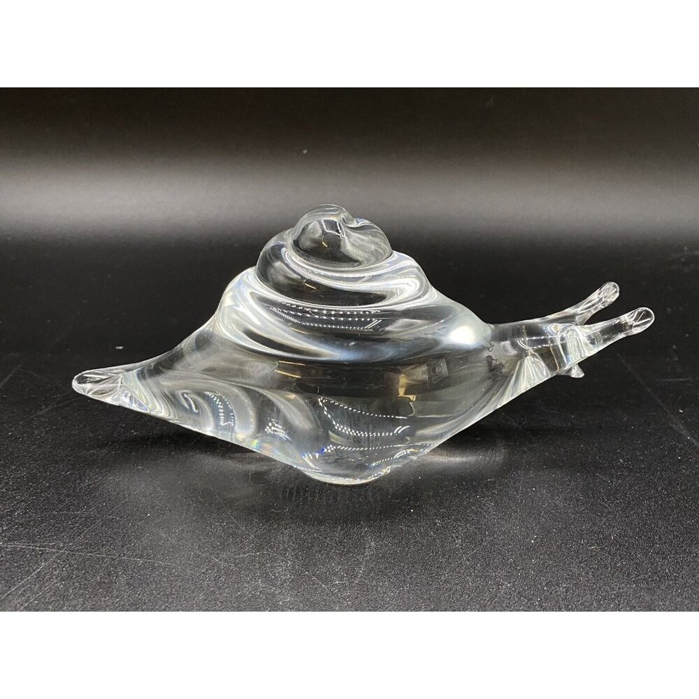 Vintage Art Glass Large Spiral Shell Snail Paperweight Figurine 6.5” Long